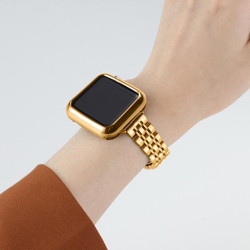 LuxeLink™ – Stainless Steel Watch Band with Protective Case