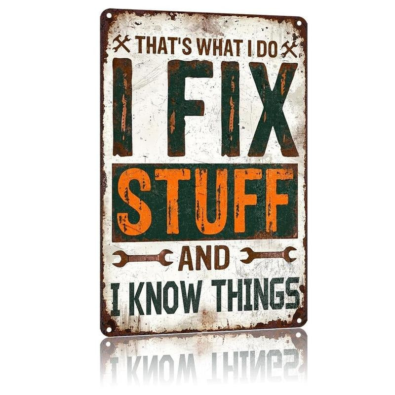 HandySign™ – "I Fix Stuff" Vintage Metal Wall Sign