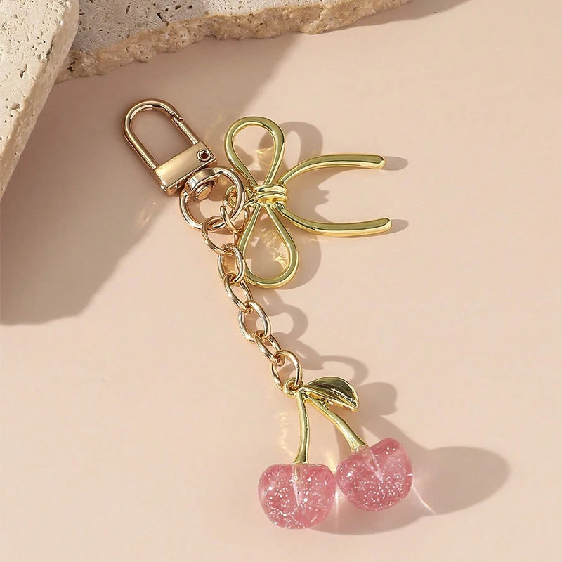 CherryBow™ – Gold Heart Charm Keychain
