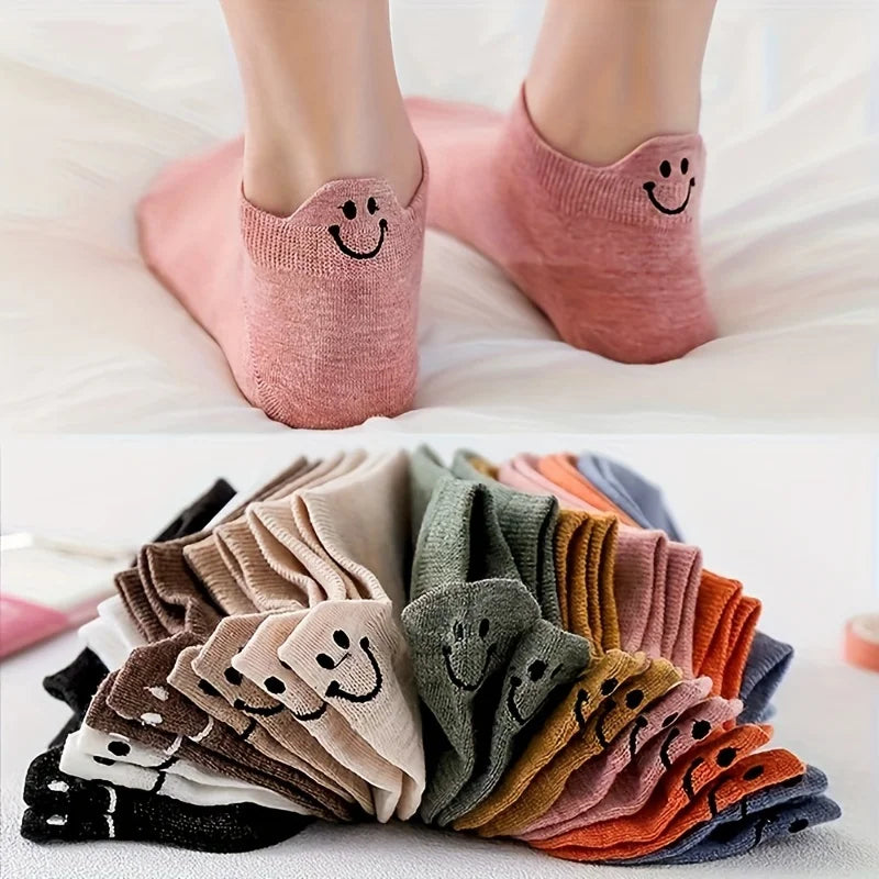 HappySocks™ – 10 Pair Soft Cotton Smiley Face Sock Collection