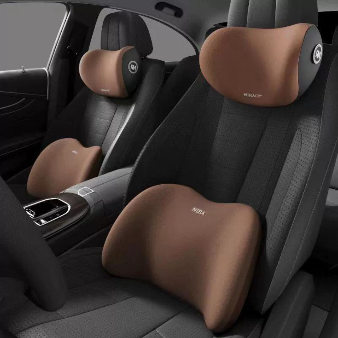DriveSupport™ – Memory Foam Neck & Lumbar Pillow Set