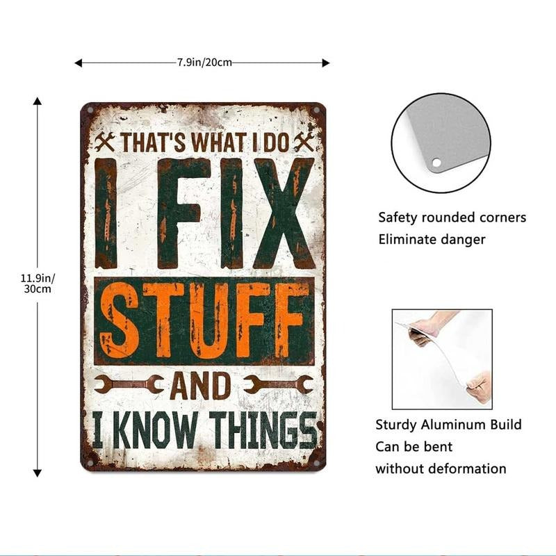 HandySign™ – "I Fix Stuff" Vintage Metal Wall Sign