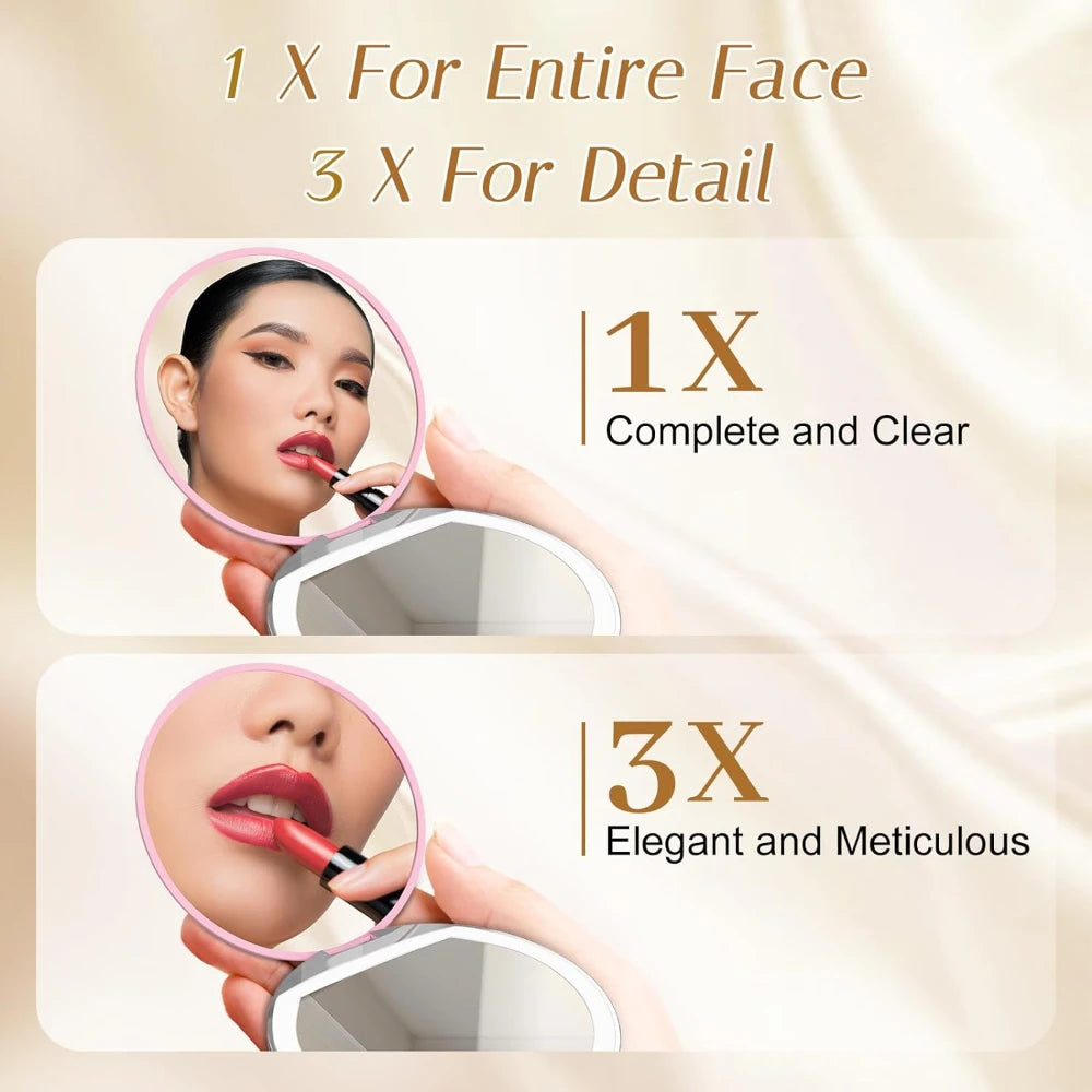 GlowMirror™ – LED Lighted Compact Makeup Mirror