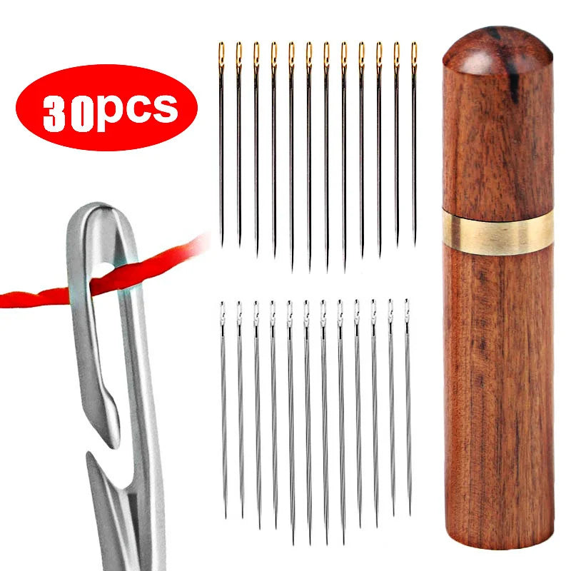EasyThread™ – 30-Piece Self-Threading Needle Set with Case