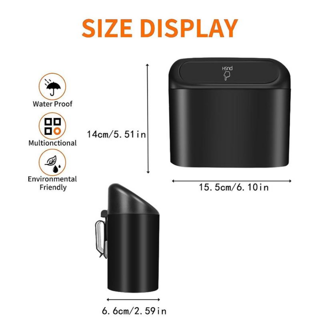 PushBin™ – 2 PCS Car Trash Can with Push-Lid & Bags