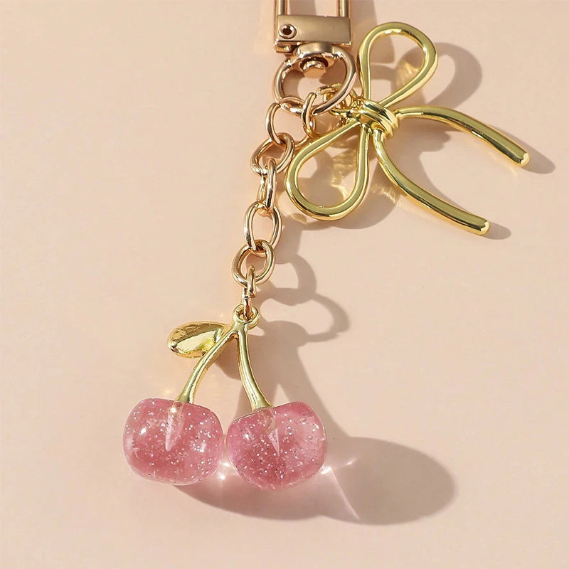 CherryBow™ – Gold Heart Charm Keychain