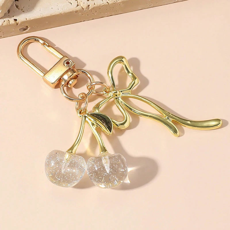 CherryBow™ – Gold Heart Charm Keychain