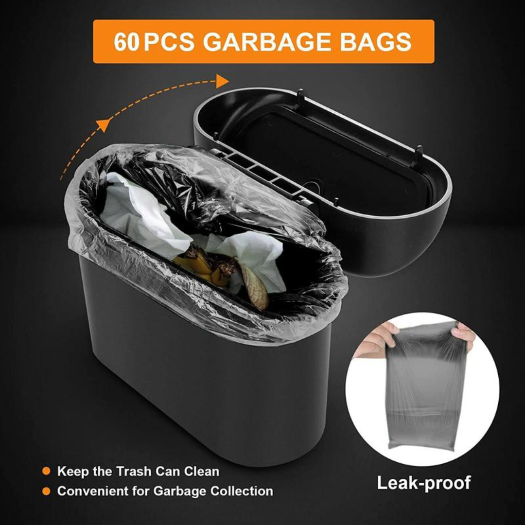 PushBin™ – 2 PCS Car Trash Can with Push-Lid & Bags