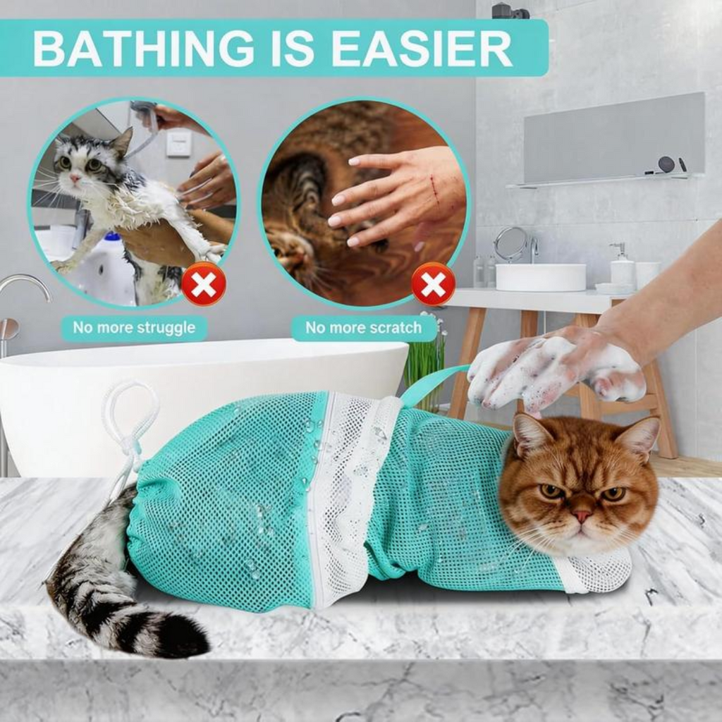 SudsSafe™ – Anti-Scratch Cat Grooming Bag