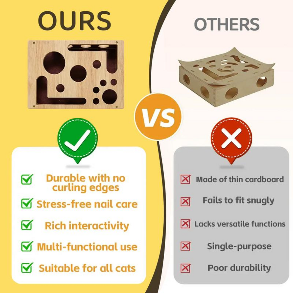 PawPuzzle™ – Interactive Wooden Cat Enrichment Toy