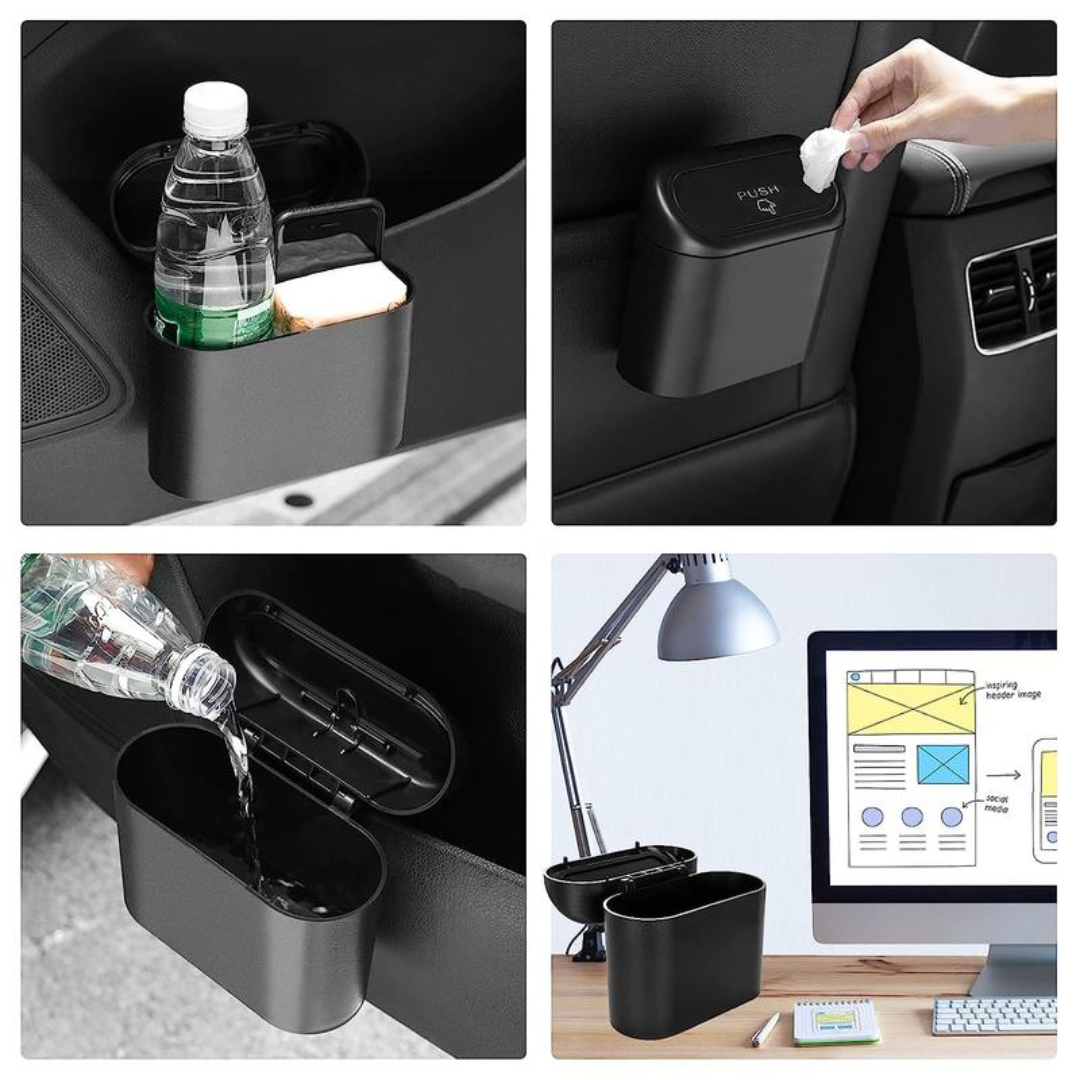 PushBin™ – 2 PCS Car Trash Can with Push-Lid & Bags