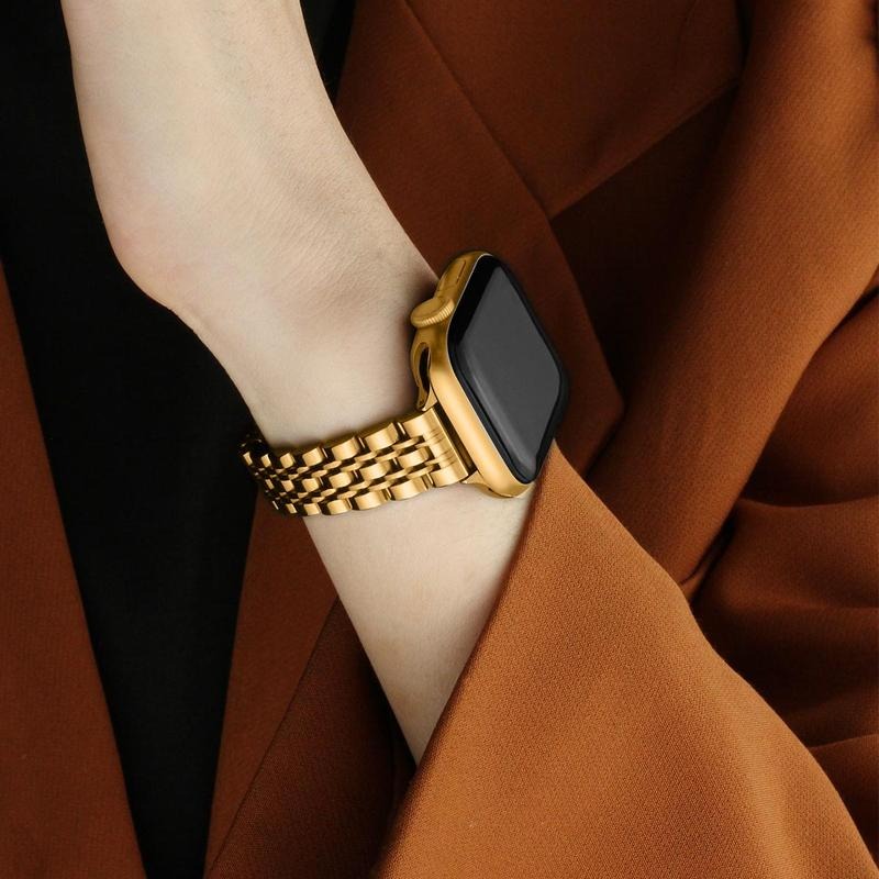 LuxeLink™ – Stainless Steel Watch Band with Protective Case