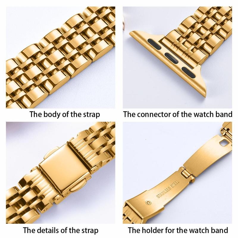 LuxeLink™ – Stainless Steel Watch Band with Protective Case