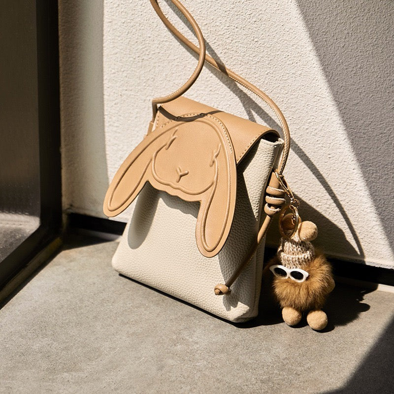 PocketBunny™ – Compact Leather Phone Bag with Charm