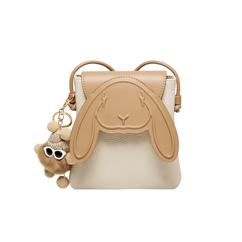 PocketBunny™ – Compact Leather Phone Bag with Charm