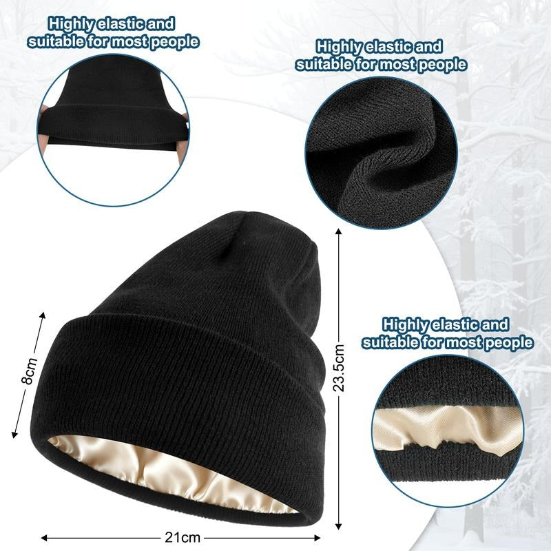 SilkWarm™ – Satin-Lined Beanie & Neck Warmer Set