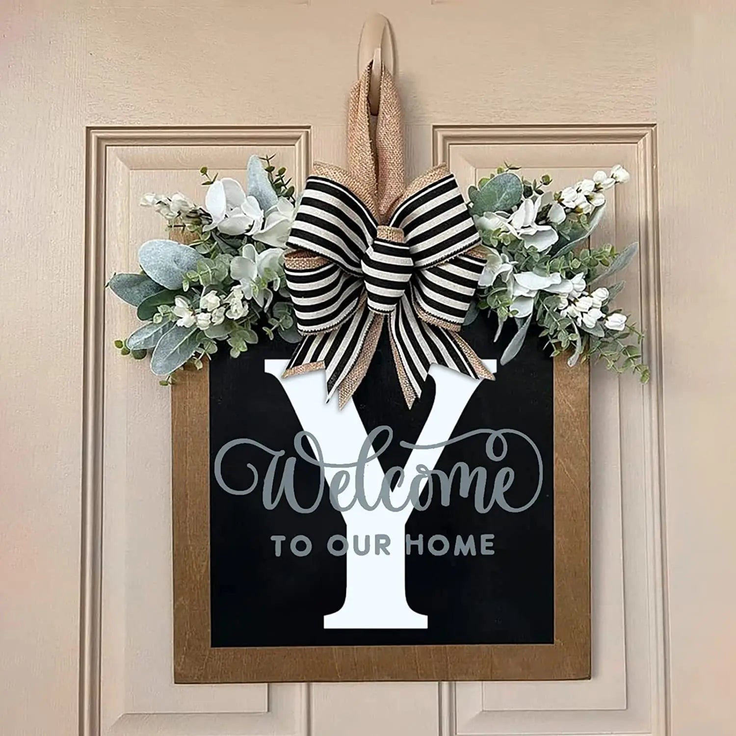 DoorGreet™ – Custom Initial Welcome Door Sign