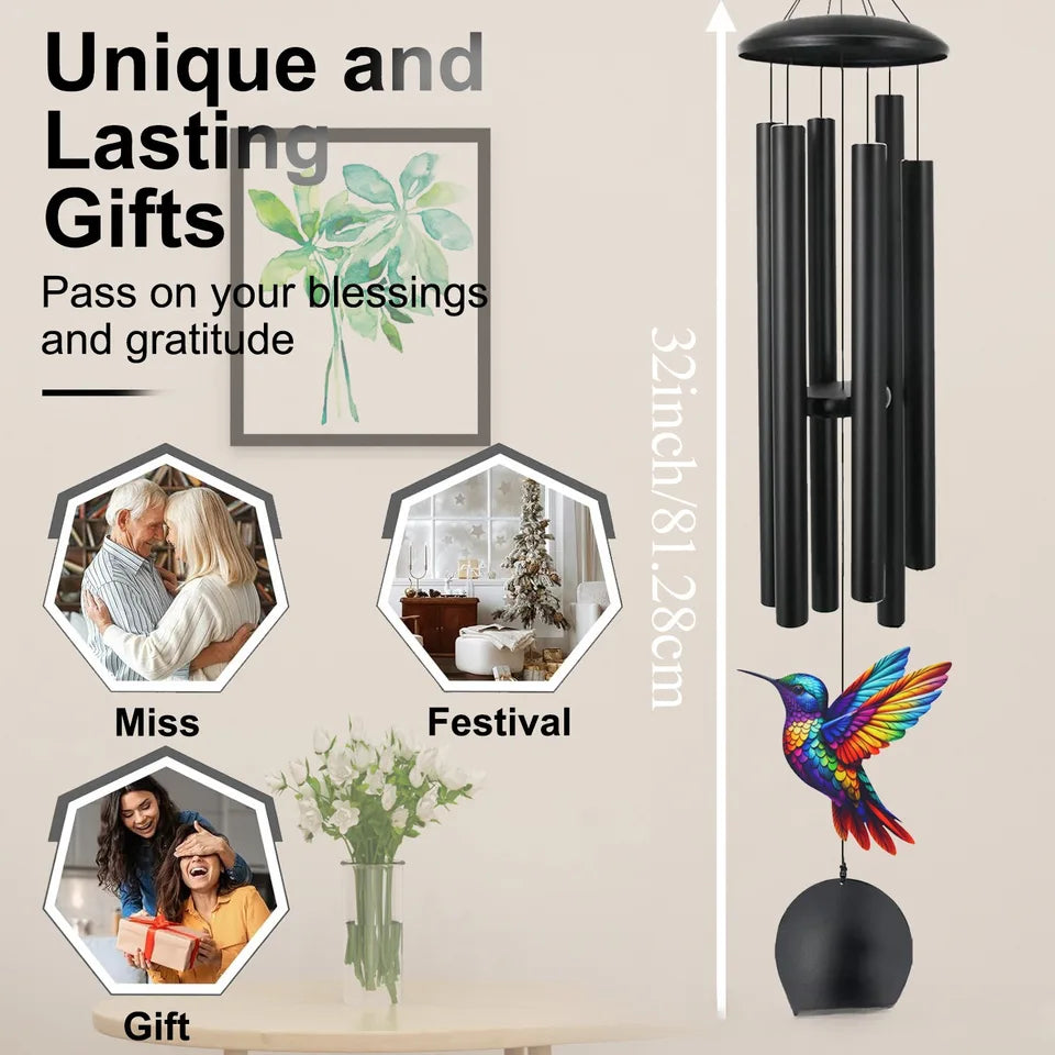 MelodyBird™ – Hummingbird Garden Wind Chime with Tubes