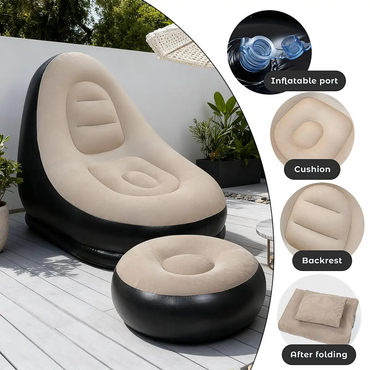 PlushPod™ – Two-Tone Inflatable Lounge Chair